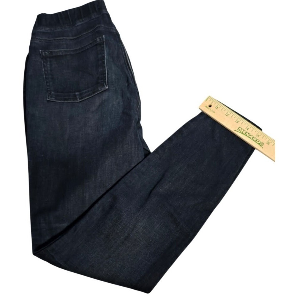 Eileen Fisher Womens Jeans M Elastic Waist Dark straight Leg stretch Denim. 706